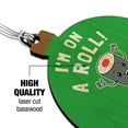 thumbnail image 3 of I'm on a Roll Sushi Funny Humor Wood Christmas Tree Holiday Ornament, 3 of 7