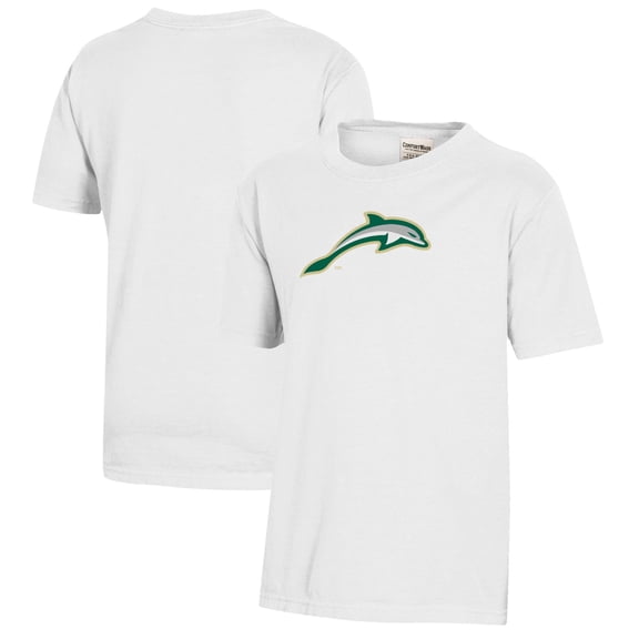 Youth  White JU Dolphins Logo Comfort Wash T-Shirt
