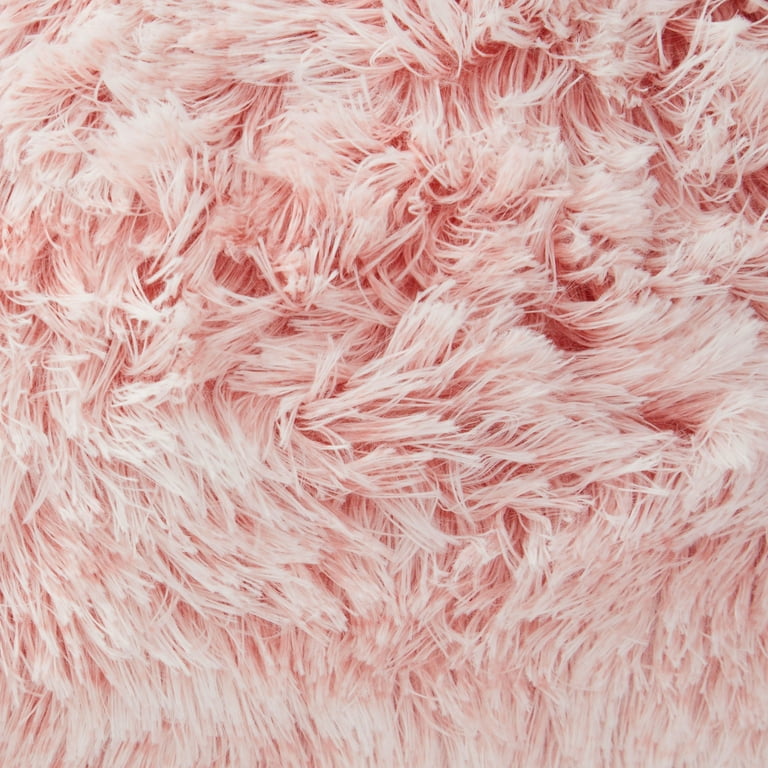 Blush Pink Faux Fur Throw Pillow Covers Fuzzy Home Decor 20 x 20 Inches 2 Pack Walmart