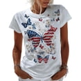 thumbnail image 2 of Qingpeng Patriotic T Shirts for Women Summer Cute Print Independence Day Shirts Women's Short Sleeve Casual Tee Tops Size S-XXL, 2 of 5