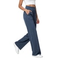 thumbnail image 6 of Bnwani Women Pants, straight-leg Daily Elastic Waist Fashion Trousers with Pockets, 6 of 9
