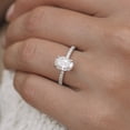 thumbnail image 5 of Solitaire Brilliance 1.80CT Oval Moissanite Hidden Halo Engagement Ring for Women 10k White Gold Ring Size 11, 5 of 8