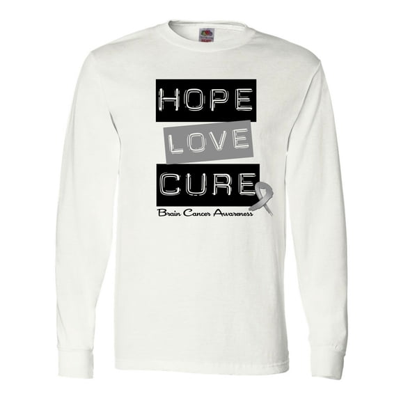 Inktastic Brain Cancer Hope Love Cure Long Sleeve T-Shirt