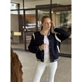 thumbnail image 4 of Zeagoo Women's Varsity Jacket Lightweight Bomber Jackets Spring 2 Pockets Button-up Casual Moto Fashion Baseball Outwear, 4 of 6