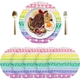 thumbnail image 3 of GZHJMY Christmas Stripes Placemats 1Pcs,Holidays PVC Weave Place Mats Table Mats Non-Slip Easy to Clean for Home Kitchen BBQ Party Table Decor,15.4", 3 of 7