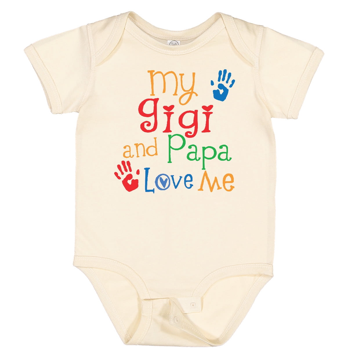 Inktastic Gigi and Papa Love Me Grandkids Boys or Girls Baby Bodysuit