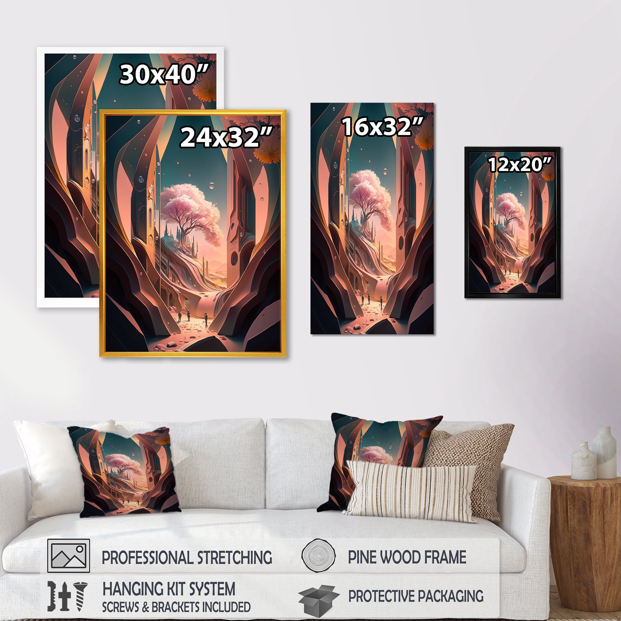Designart Architectural Futuristic Building I Canvas Wall Art