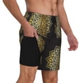 thumbnail image 2 of Balery Gold Mandala Mens Swim Trunks Swim Shorts for Men Quick Dry Inseam Beach Shorts with Compression Liner Pocket-3X-Large, 2 of 9
