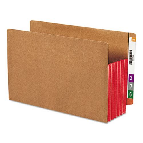 Amscan Smead 5 1/4" Expanding File Folder, Legal, Brown/Red, 10