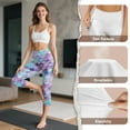 thumbnail image 7 of SCRAWLGOD Mermaid Scales Blue Violet Women's Workout Capri Leggings for Women with Pockets Active Lightweight High Waisted Legging for Running Yoga Pants Gym Casual Summer, S, 7 of 7
