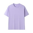 thumbnail image 3 of Mens Shirts Short-Sleeved Solid Color Round Neck T-shirt Purple S T-shirts for Men, 3 of 3