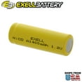 thumbnail image 3 of Exell A Size 1.2V 1400mAh NiCD Flat Top Rechargeable Battery, 3 of 4