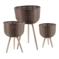 thumbnail image 3 of Juego de 3 Maceteros de Suelo con Cesta de Ratán PP con Patas de Pie para Oficina en Casa, 3 of 9