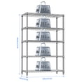 thumbnail image 2 of M MZG 5-Tier Heavy Duty Metal Storage Shelving Unit (Chrome, 17.7" D x 47.2" W x 72.3" H, 1750 lbs Capacity), Adjustable Steel Wire Rack Shelf Organizer for Garage, Kitchen, Pantry, Basement, Laundry, 2 of 7