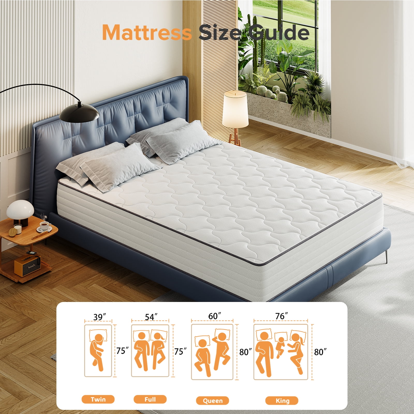 Babo Care Full Size,10" Hybrid Memory Foam Mattress Spring Mattress In a Box,Medium