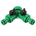thumbnail image 2 of SPRING PARK Screw Hose Pipe Splitter Double Garden Hose Pipe Splitter Connector Adaptor Quick Turn Off Tap, 2 of 7