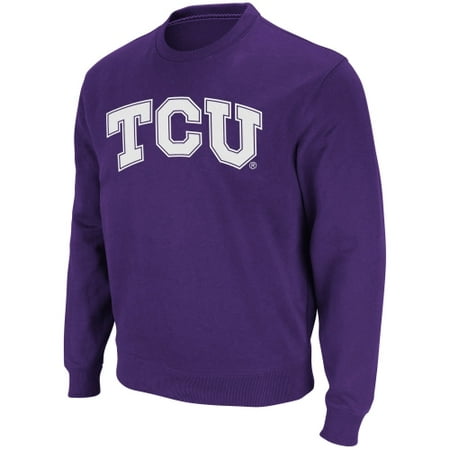 Stadium Crew Sweatshirt - TCU Horned Frogs Stadium Athletic Arch & Logo Crew Pullover Sweatshirt - Purple
