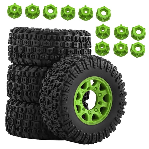 4 Pieces Toy Car Wheels Tires RC Car Part Accessories Durable Rubber Fits 1/10 RC Short Course Truck