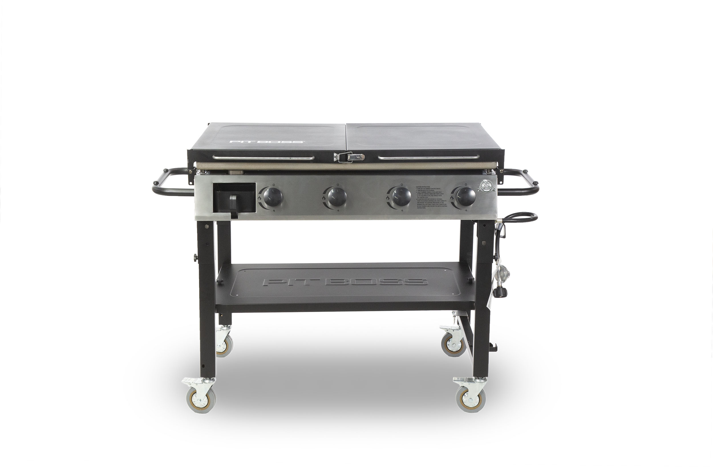 Pit Boss Deluxe 4-Burner Griddle w/ 2 Folding Side Shelves and Cover - PB757GD - image 2 of 6