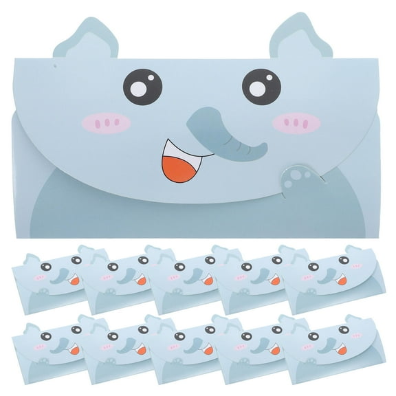WHAMVOX 20pcs Mini Cards With Envelopes Cute Elephant Animal Cartoon Blank Inside For Kids Birthday Wedding All Occasions Greetings Thank You Notes