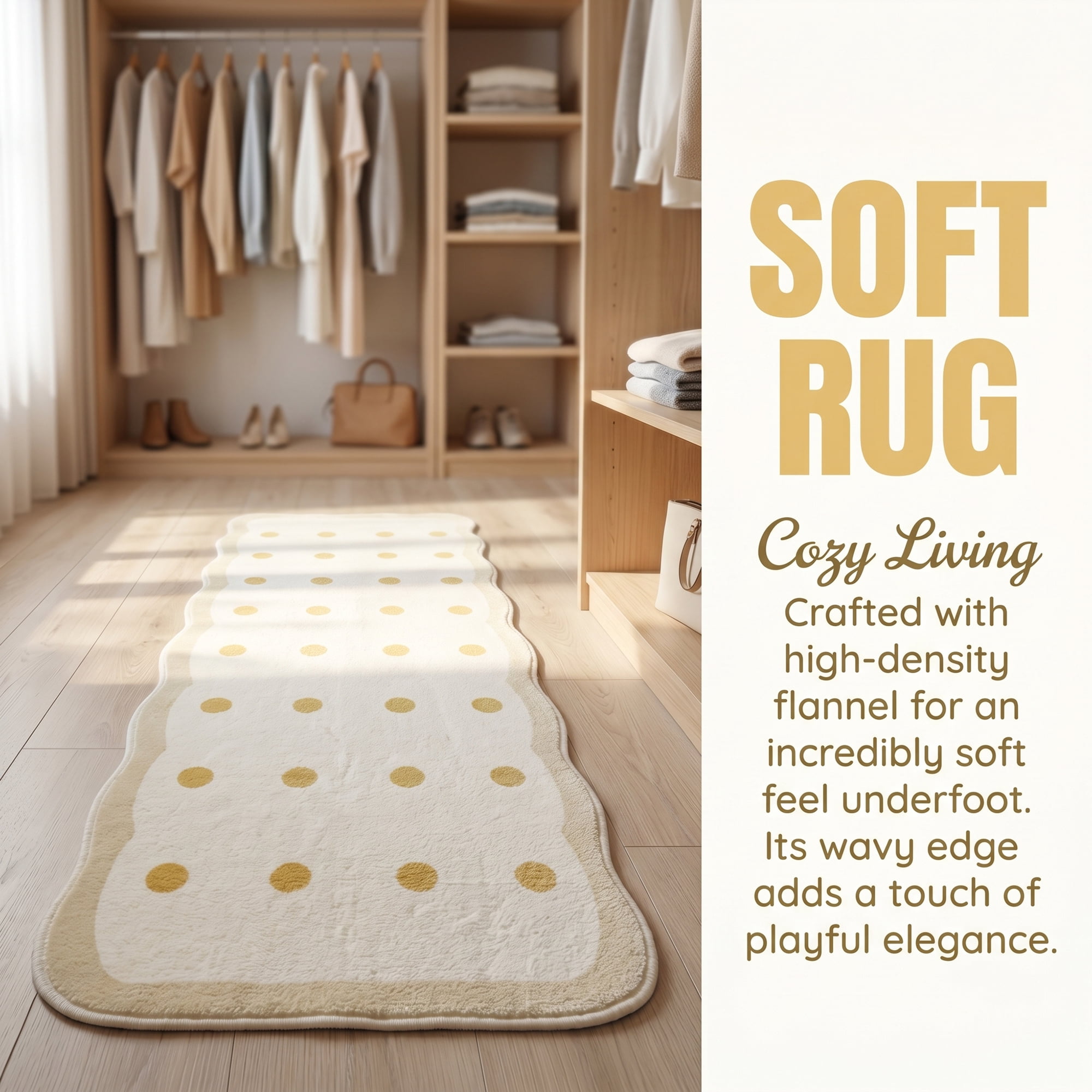 Unique Bargains Boho Kitchen Runner Rug Non Slip Machine Washable Beige 47" x 16"