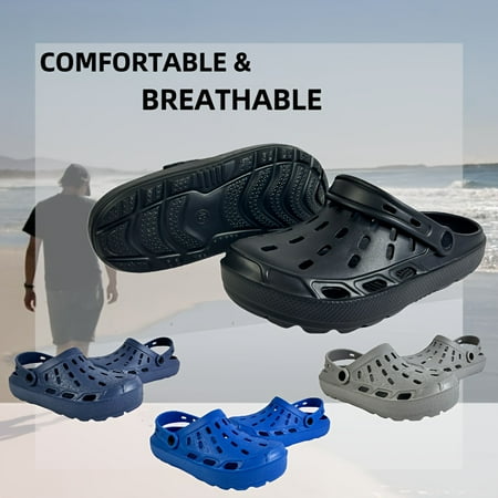 

Men s Casual Solid Color Closed Toe Slip On Platform EVA Clogs Outdoor Anti-skid Hollow Out Multi-functional Shoes