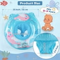 thumbnail image 3 of CQHVKQ 20" Inflatable Baby Pool Float Seat, Fish Pattern Baby Swimming Ring for Swim Training, Toddler Inflatable Swimming Float with Airbag Seat, Adjustable Infant Pool Floats 6-36 Months, Blue, 3 of 9