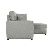 Wren 95 Light Gray Right Facing Sleeper Sectional with Storage Fabric Frame