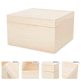 thumbnail image 3 of Shisuyan Trinket Box With Lid Wooden Beige 1Set Home Use Gift Packaging, 3 of 8