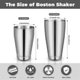 thumbnail image 5 of 3Sets Cocktail Shakers Professional Bar Shaker Boston Shaker Set Stainless Steel Martini Shaker Drink Mixer(Silver), 5 of 5