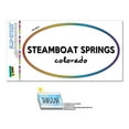 thumbnail image 1 of Steamboat Springs, CO - Colorado - Rainbow - City State - Oval Laminated Sticker, 1 of 1