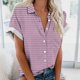 thumbnail image 2 of Mujeres Pantalones Cortos Impresos Manga Corta con Cuello en V Blusa Superior, Casual Y Elegante Corto para las Mujeres Verano Casual, 2 of 5