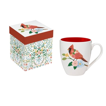 What She Shed Coffee Cup Ceramic Cup O' Java, Cardinal, 17oz, Gift Box