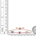 thumbnail image 3 of Gem Stone King 18K Rose Gold Plated Silver Bracelet Oval Persian Blue, Pink and White Moissanite (1.52 Cttw), 3 of 3