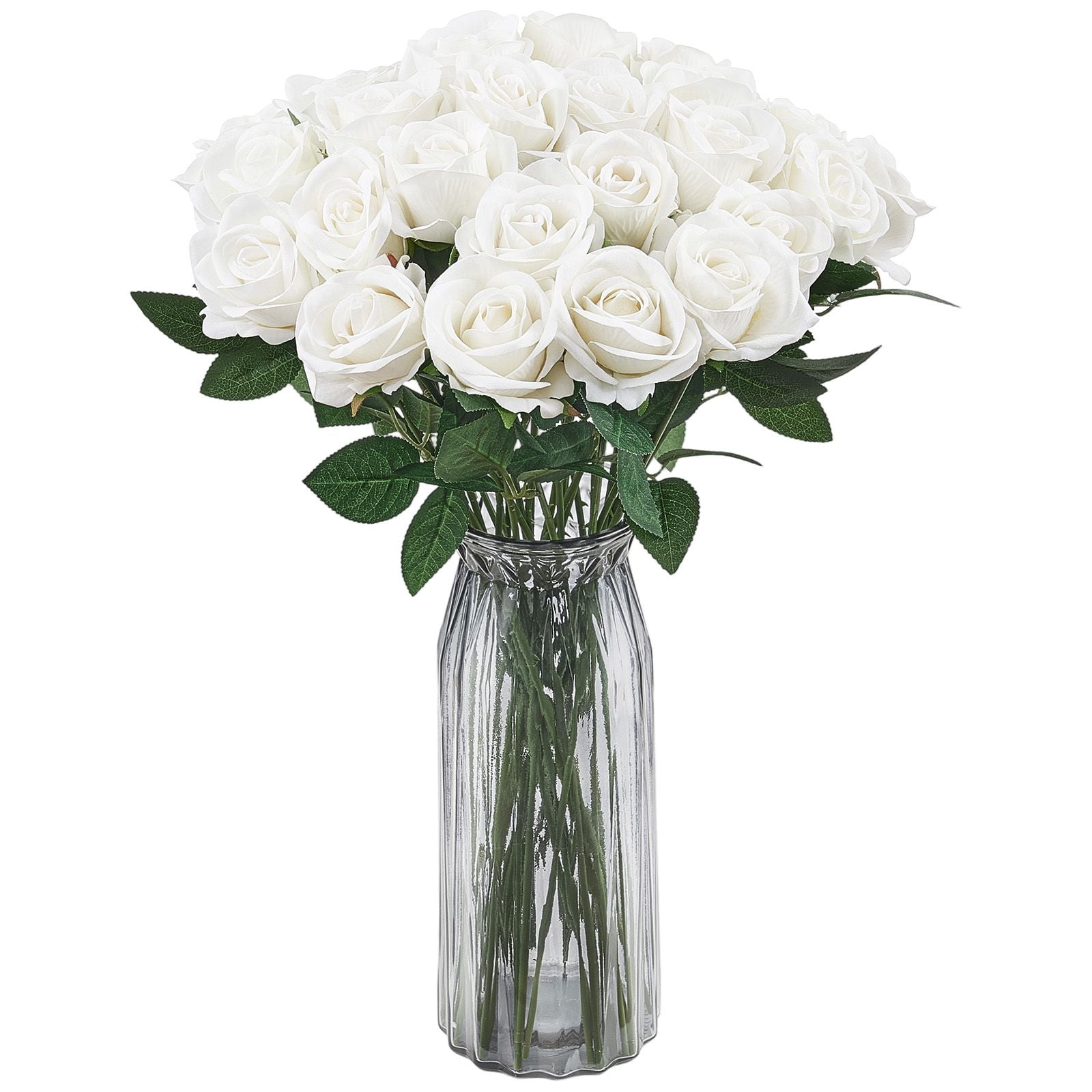 Artificial Roses 60-Pack, 5-Layer Silk Velvet Flowers, 20 Inch Height with 2.76 Inch Heads, Flexible PE-Coated Wire Stems, Fade-Resistant for Wedding Party Home Decor