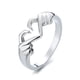 thumbnail image 1 of Minnieouse Anillo de apertura Ajustable Fiesta Cumpleaños Joyería elegante Moda Decoración romántica Novia Hermana Regalo Plata Type1 NO1, 1 of 6