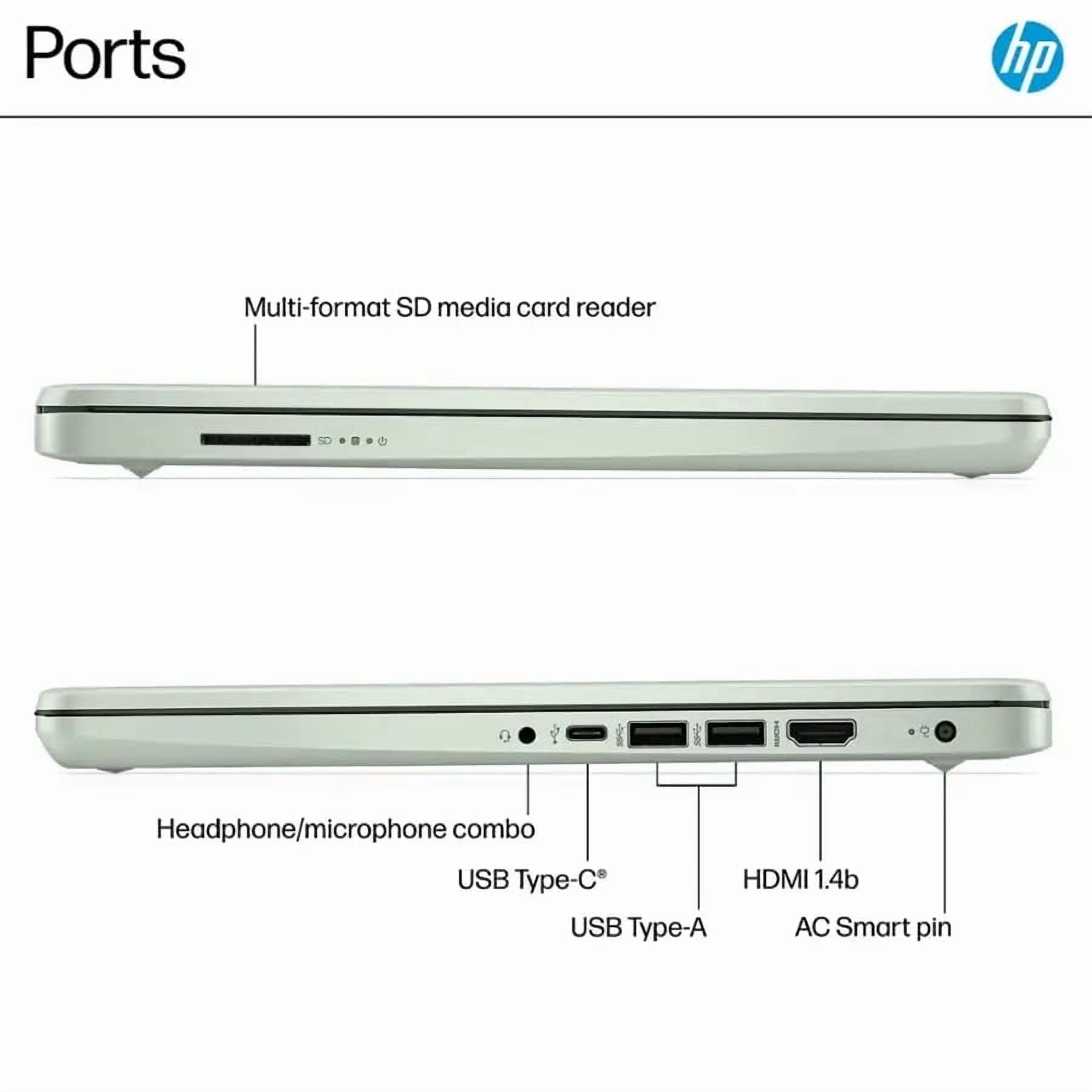 HP 14" HD Student Business Laptop, Intel Quad-Core N150, 8GB RAM, 128GB UFS, 1 Year Office 365, Slim Design, Webcam, HDMI, Bluetooth, WiFi, Win 11 S, Willow Green
