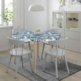 thumbnail image 3 of Watercolor Hydrangea Flowers Round Fitted Tablecloth with Elastic Edged, Waterproof Wipe Clean Table Cover for Outdoor Indoor Patio Kitchen - Fits Tables 40" to 44" Diameter, 3 of 9