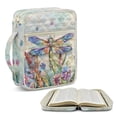 thumbnail image 2 of Xixirimido Quilted Bible Cover Case for Women Men Large Carrying Bag Book Tote Bags with Handle Bible Study Supplies Christian Gifts, Abstract Dragonfly Floral Pattern, 2 of 7