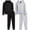 Black/Heather Grey, variant on Quad Seven Boys Fleece Jogger Set Cozy Soft Basic Solid Full Zip Hoodie and Sweatpants 4 Piece