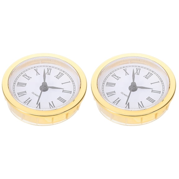 2pcs Vintage Clock Insert Replacement Small Clock Head DIY Round Clock Insert No Battery