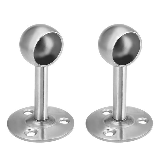 Uxcell 0.79" Pipe Dia 304 Stainless Steel Wardrobe Rail Support, 2 Pack