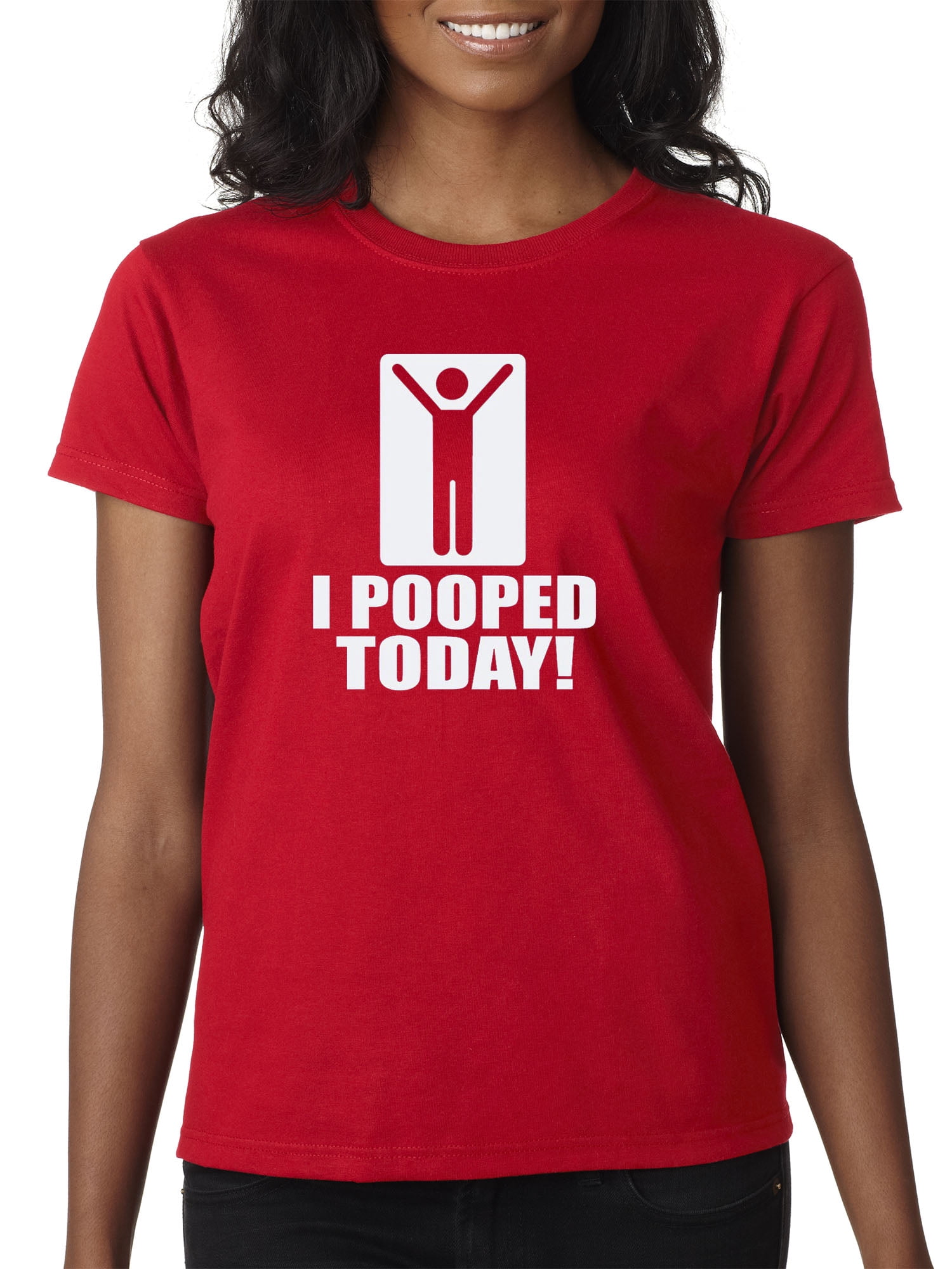Pooped Today Funny Adult Humor XS Red 