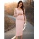 thumbnail image 4 of Floral Mesh Bishop Long Sleeve Mernity Midi Dress, Fall Mernity Bodycon Dress for Baby Shower/Photoshoot, 4 of 5