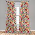 thumbnail image 5 of Ambesonne Flower Curtains, Silhouettes of Flowers, Pair of 28"x95", Multicolor, 5 of 5