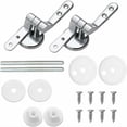 thumbnail image 1 of Bisagras para asiento de inodoro para tapa de inodoro universal, bisagra de aleación de zinc con tornillos de acero inoxidable y tuercas de goma, superficie antioxidante y galvanizada para una, 1 of 5