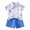 X265 Blue, variant on Bysome Boys Outfit Set Dinosaur Print Short Sleeve Lapel Neck Tees With Solid Color Shorts Set Comfortable Boys Outfit Size 6-12 Months Blue