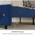 thumbnail image 5 of 4 EVER WINNER Queen Bed Frame, Velvet Upholstered Platform Bed Frame with Diamond Tufted Headboard and Wingback, Blue, 5 of 7