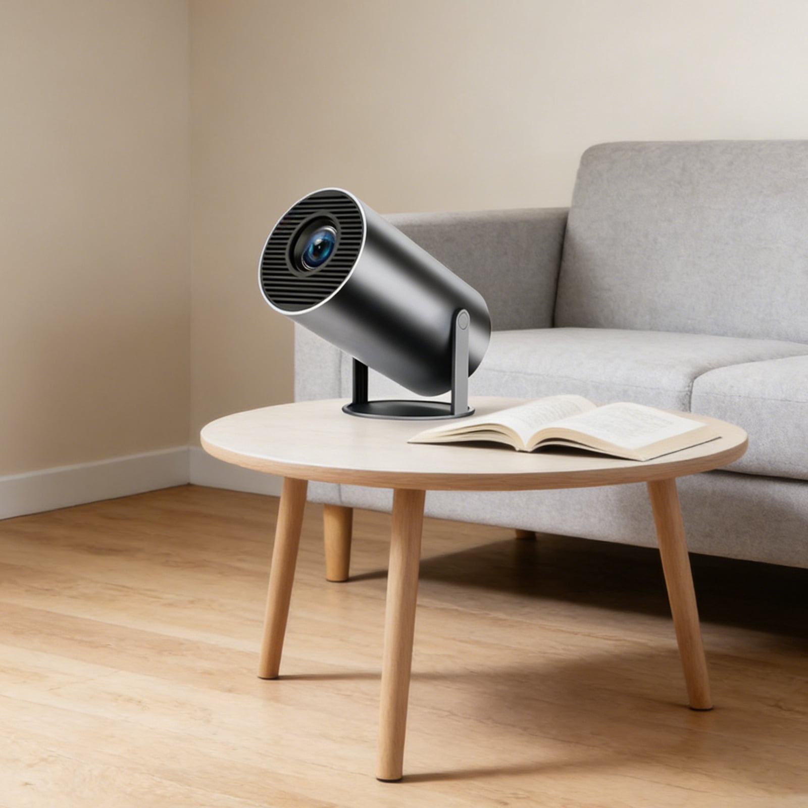 Mini Projector Smart 4K Projector 180° Rotation, Projector for Outdoor Movie, Black