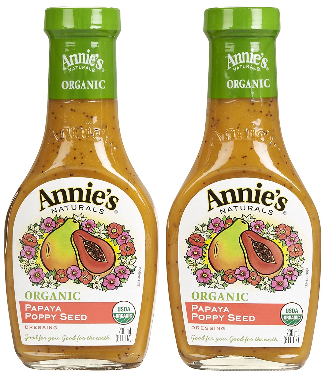 Annies Homegrown Organic Papaya Poppy Seed Dressing 8 oz 2 pk